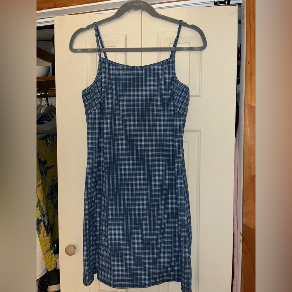 Vintage Arizona Jean Company Blue Plaid Mini Dress